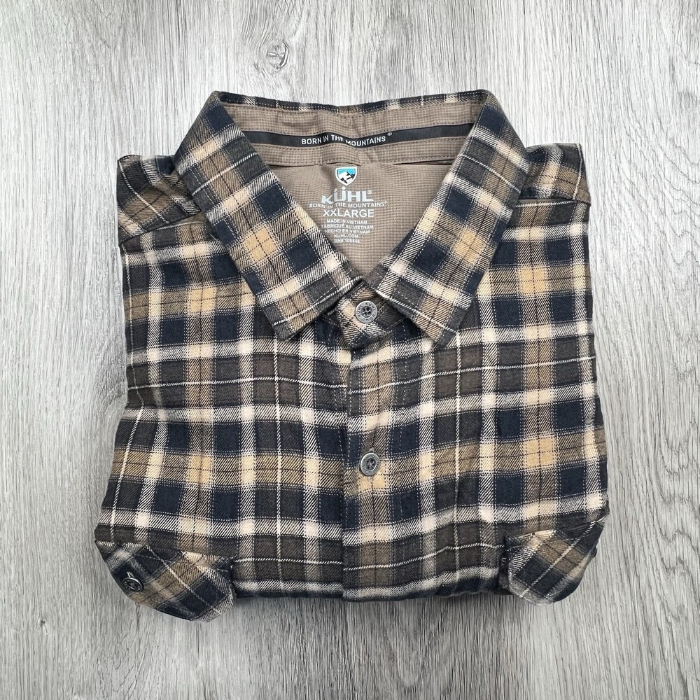 Kuhl Long Sleeve Dillingr Flannel Shirt Men's Size 2XL Xtra Xtra Large
